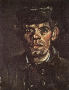 Vincent Van Gogh Head of a Young Peasant in a Peaken Cap (nn04) oil